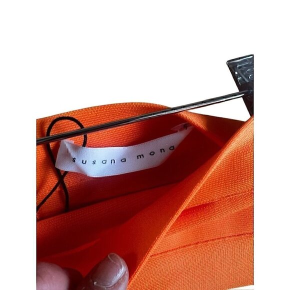 Susana Mona Orange Bandeau Crop Top With Back Zipper Closure, SMALL - Picture 4 of 4